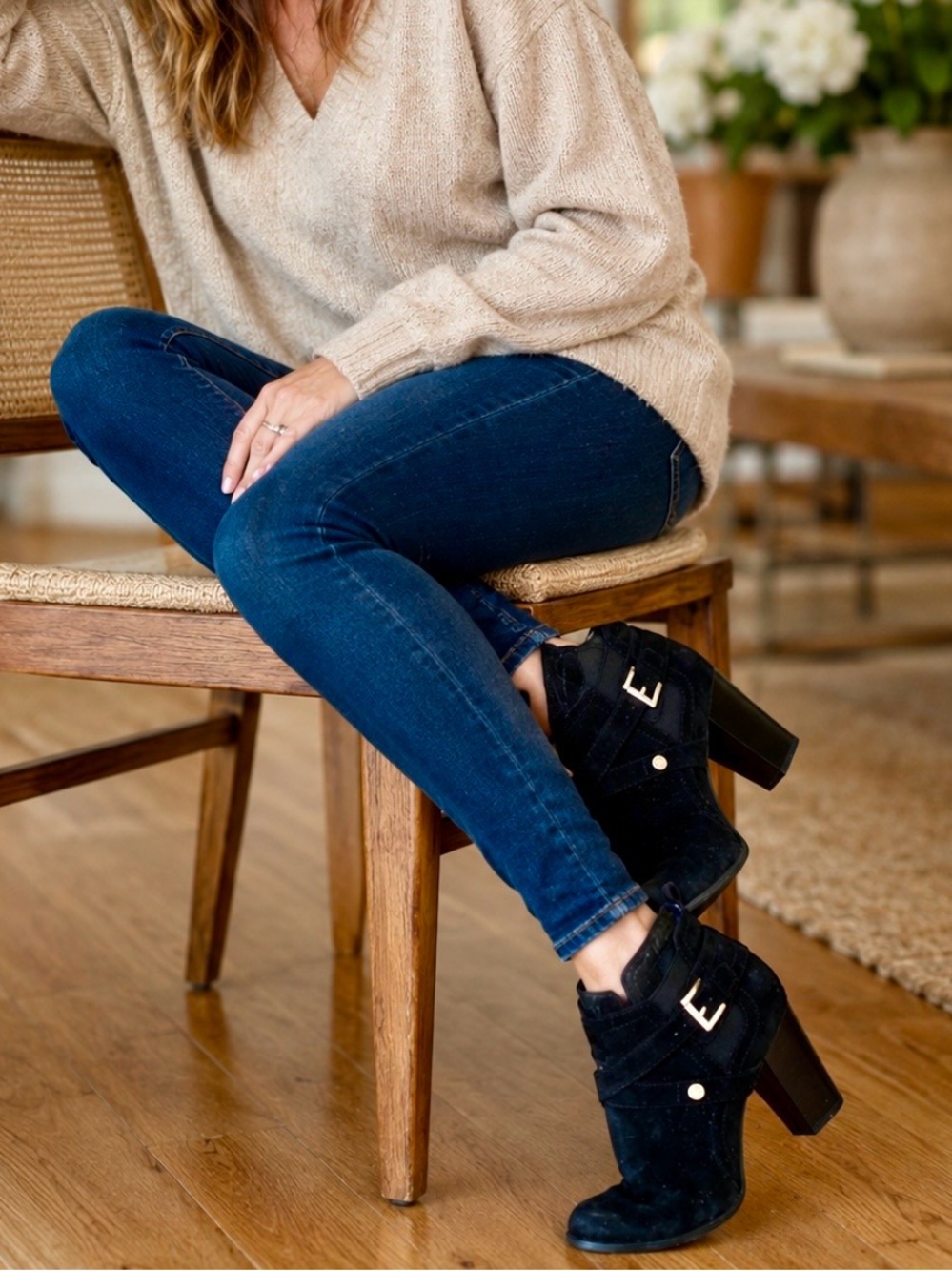 Tommy Hilfiger Black Suede Ankle Boots
